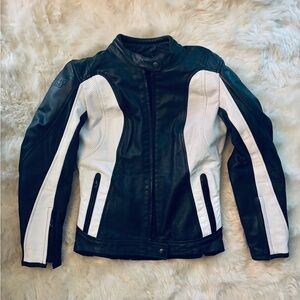 Bilt Motorcycle Leather Jacket Black White Women’s 
W LG BLL39